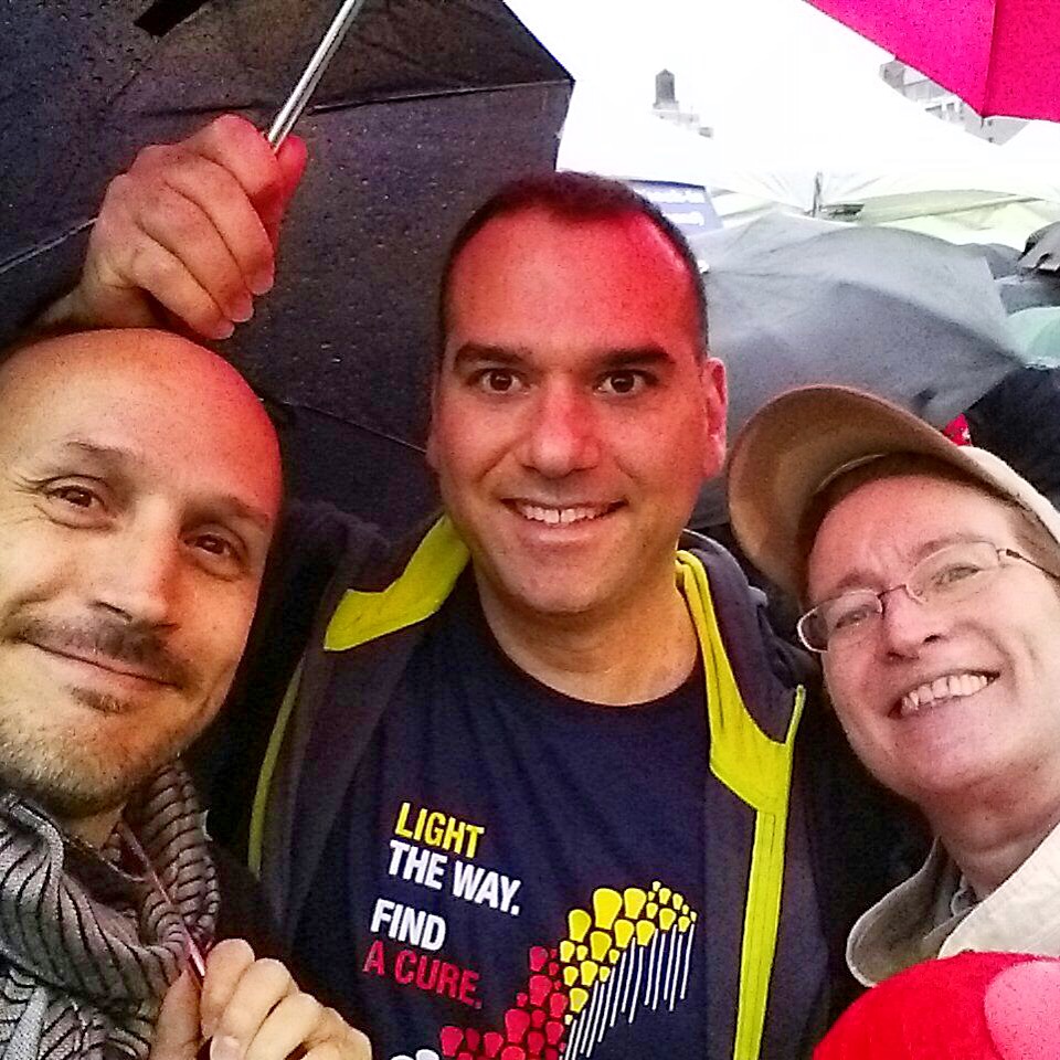 Me and my teammates Simone and Margaret at Light The Night Manhattan in 2015